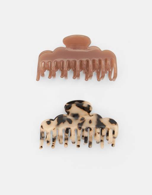 Pull&Bear – Rosa hårklämmor, 2-pack