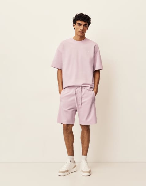 Pull&Bear – Rosa mjukisbyxor i bermudastil med logga - view 1
