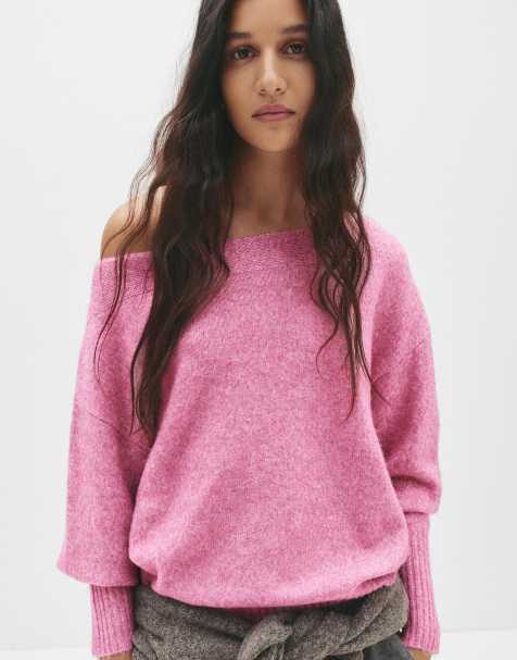 Pull&Bear – Rosa, mjukstickad tröja i oversize - view 1