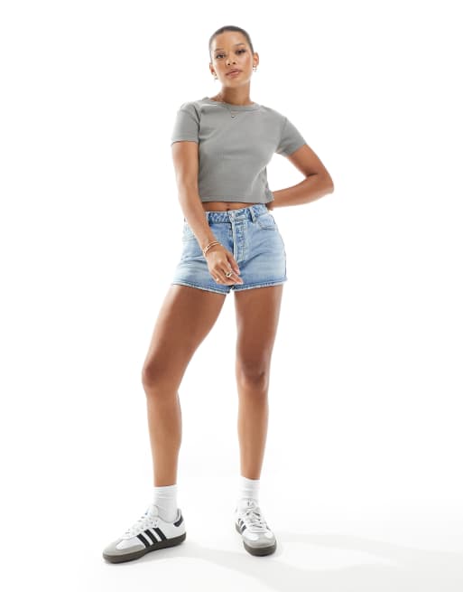 Pull&Bear – Rosa och grå, kort t-shirt, 2-pack, 4 av 4
