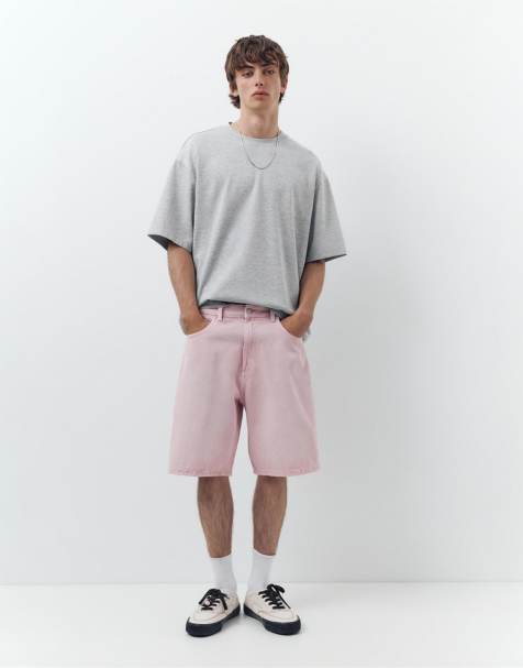 Pull&Bear - Rosa posede bermudashorts i denim - view 1