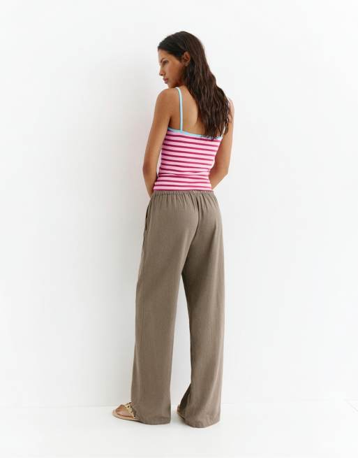 Pull&Bear – Rosa topp med smala axelband, 2 av 7