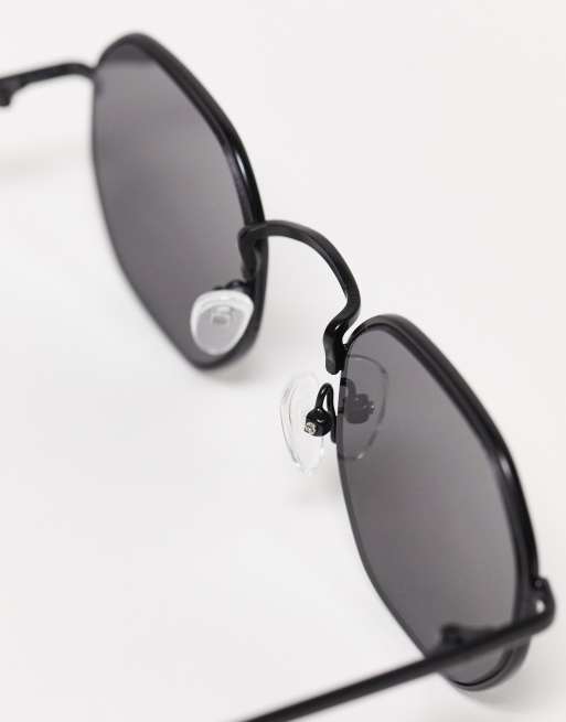 Pull&Bear round metal frame sunglasses in black, 3 of 4