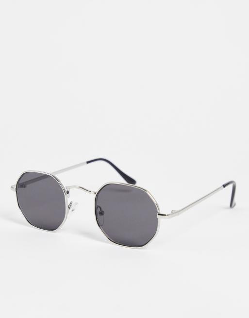 Pull&Bear round metal frame sunglasses in silver