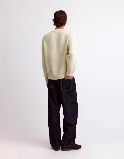 Pull&Bear Round neck jumper in yellow, 2 of 7
