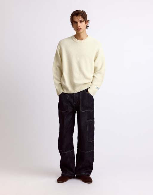 Pull&Bear Round neck jumper in yellow, 4 of 7