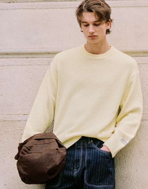 Pull&Bear Round neck jumper in yellow, 5 of 7