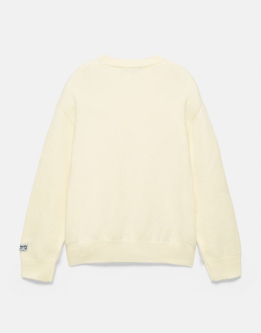 Pull&Bear Round neck jumper in yellow, 7 of 7
