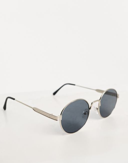 Pull Bear round shaped sunglasses in silver