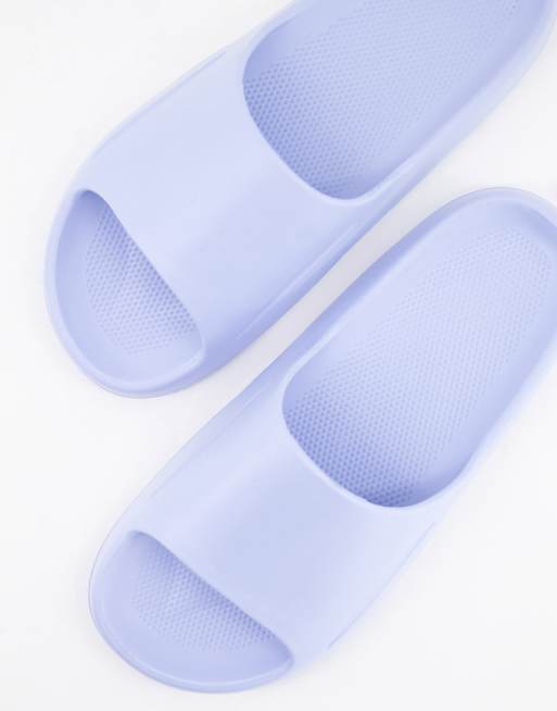 Pull&Bear rubber slides in pale blue