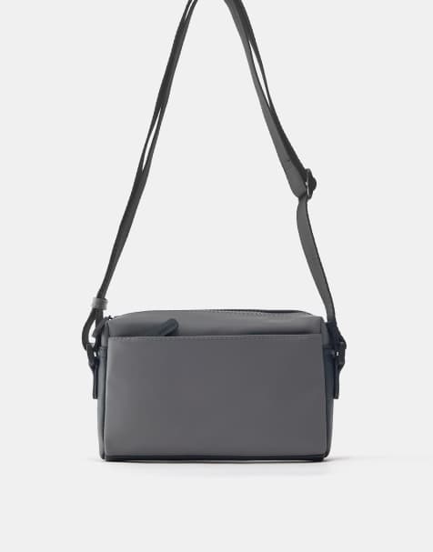 Pull&Bear - Rubberen crossbody tas in grijs - view 1