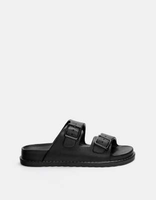 Pull&Bear rubberised buckle sandals 