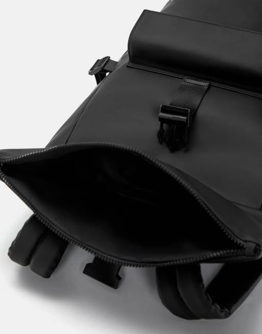 Pull&Bear Rubberized backpack in black, 3 of 4