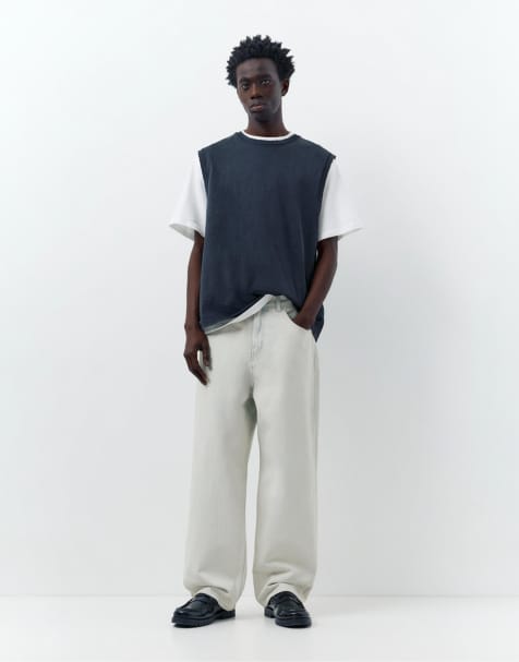 Pull&Bear - Ruimvallende baggy jeans in blauw - view 1