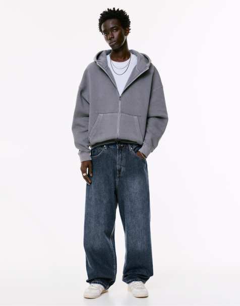 Pull&Bear - Ruimvallende baggy jeans in lavendelblauw - view 1