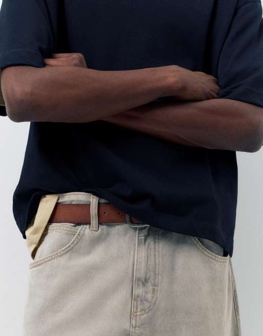 Pull&Bear - Ruimvallende baggy jeans in lichtgrijs, 2 van 4