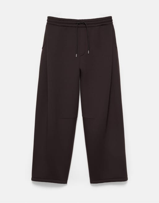 Pull&Bear ruimvallende sweatpants in bruin, 6 van 7