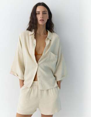 Rustic - Hemd aus Leinenmix in Beige-Neutral Neutral L