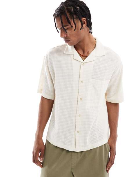 Pull&Bear - Rustic Self - Camicia écru a quadri - view 1