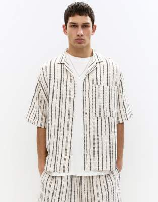 Pull&Bear Rustic striped shirt in striped - view 1