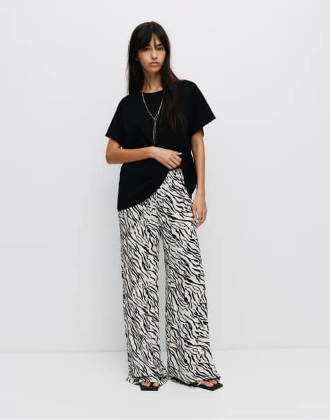 Pull&Bear - Rustieke broek met dierenprint in zebraprint - view 1