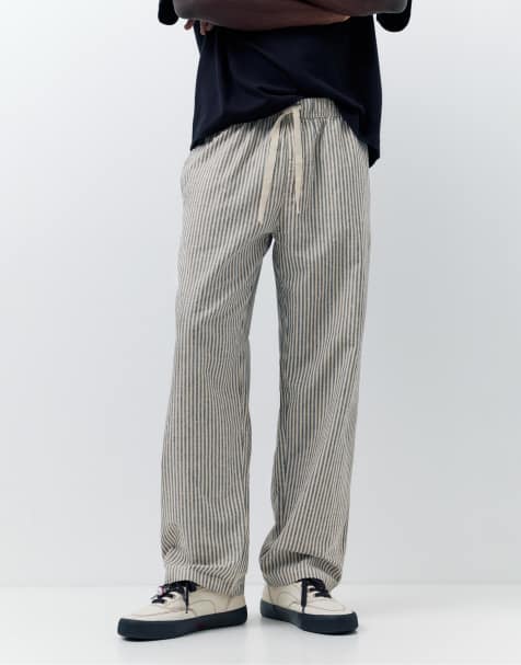 Pull&Bear – Rustikale Hose mit Streifen - view 1