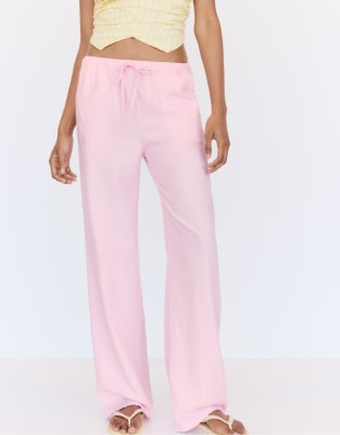 Pull & Bear - Rustikale Jogginghose in Rosé-Rosa