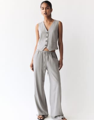 Pull & Bear - Rustikale Jogginghose in Taupe-Grau