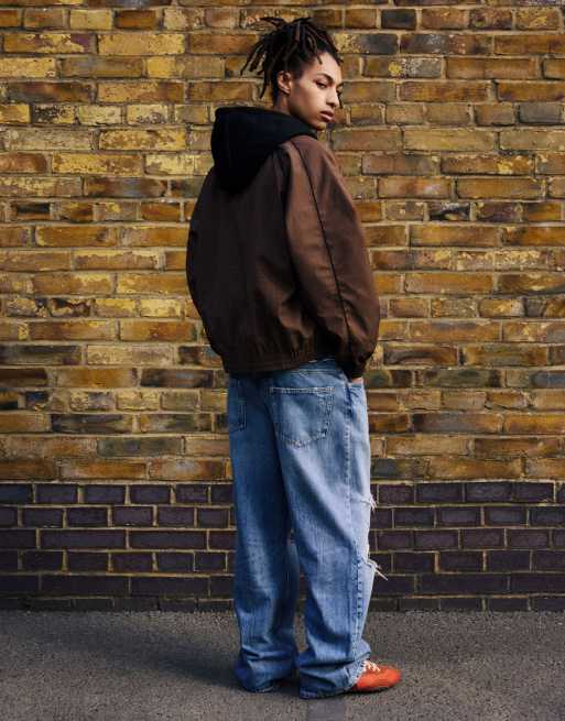 Pull&Bear rutig jacka i brunt, 2 av 6