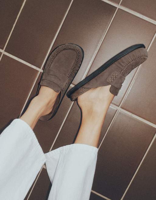 Pull&Bear sabots à bord froncé marron, 3 de 5