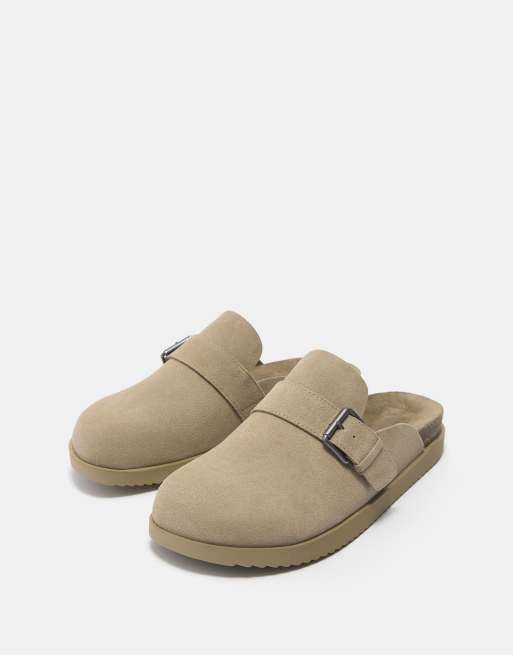 Pull&Bear - Sabots en cuir à boucles - Écru, 2 de 4