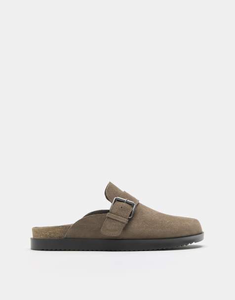 Pull&Bear - Sabots en cuir à boucles - Marron - view 1
