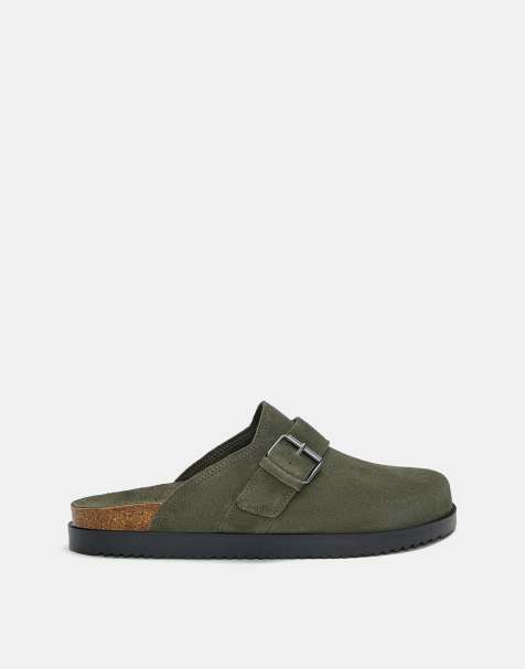 Pull&Bear - Sabots en cuir avec boucle - Kaki - view 1