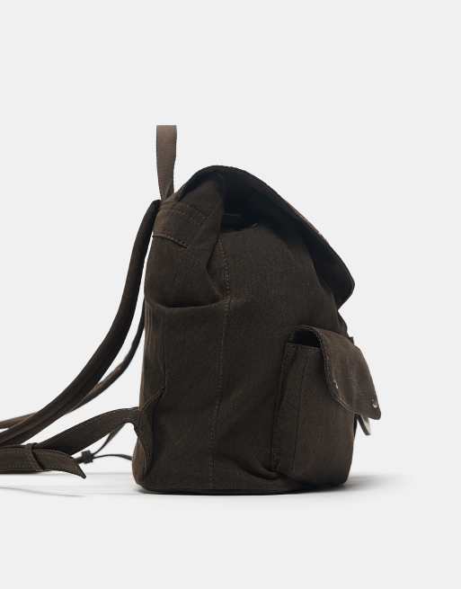 Pull&Bear - Sac à dos à boucle et poches - Marron, 4 de 4