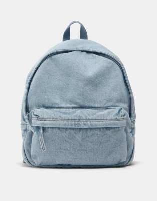 Pull & Bear - Sac à dos en denim - Bleu