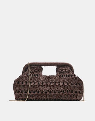 Pull & Bear - Sac à main au crochet - Marron
