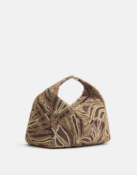 Pull&Bear - Sac à perles - Marron - view 1