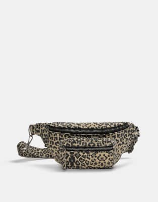 Pull & Bear - Sac banane à imprimé léopard-Multicolore