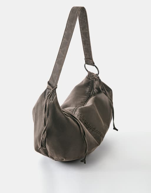 Pull&Bear sac bandoulière à anse nouée marron, 2 de 4
