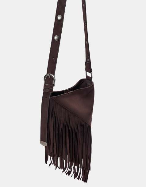 Pull&Bear - Sac bandoulière à franges - Marron - view 1