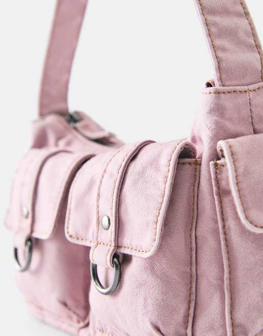 Pull&Bear - Sac bandoulière à plusieurs poches - Rose, 3 de 5