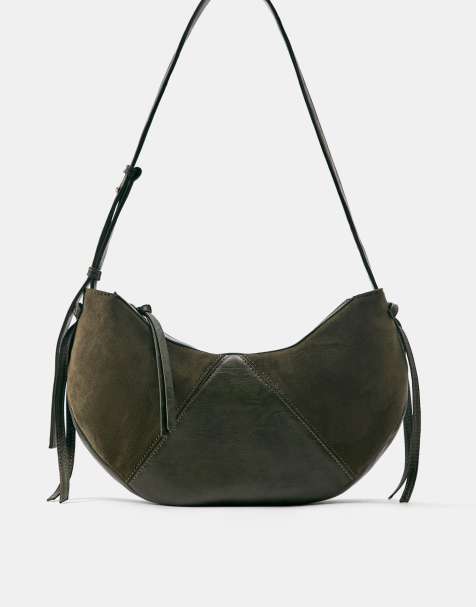 Pull&Bear sac bandoulière bi-matière kaki - view 1