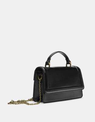Pull & Bear - Sac bandoulière rigide - Noir