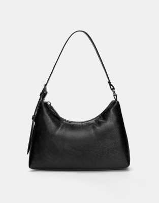 Pull & Bear - Sac porté épaule avec boucles - Noir