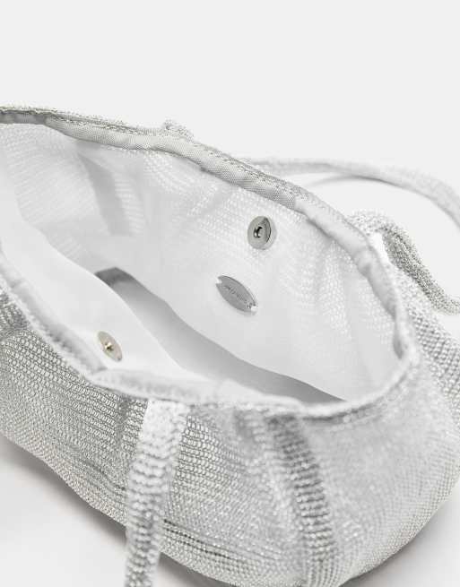 Pull&Bear - Sac porté épaule en tulle métallisé - Argenté, 4 de 4