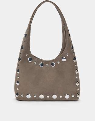 Pull & Bear - Sac porté épaule - Gris