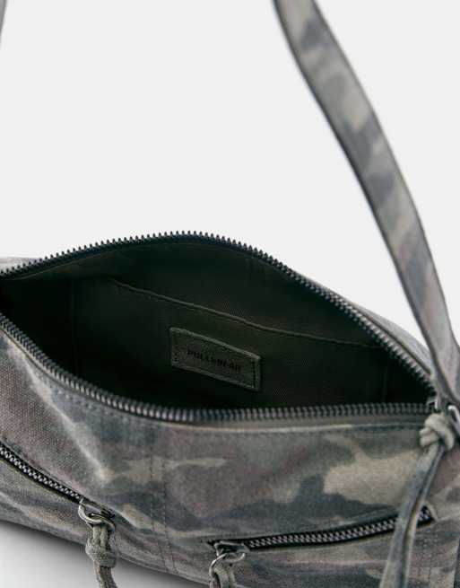 Pull&Bear sac porté épaule imprimé à poches multiples kaki, 5 de 5