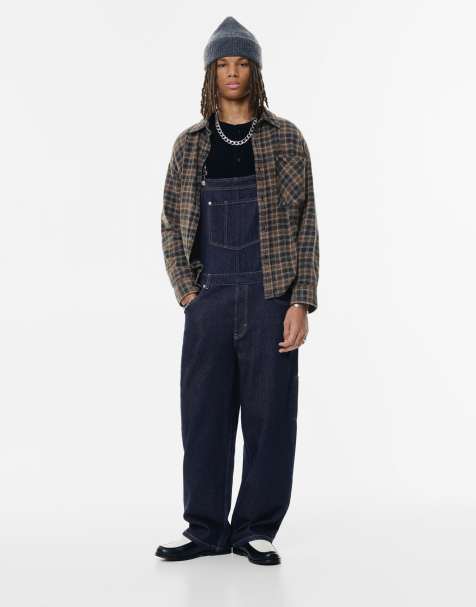 Pull&Bear - Salopette in denim lunga blu - view 1
