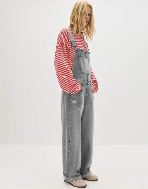 Salopette Jeans Donna Vintage - Tuta Denim Larga Anni 90 Comoda E Casual - Foto 10