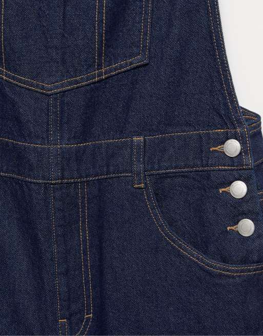 Pull&Bear salopette longue en jean bleu encre, 7 de 7